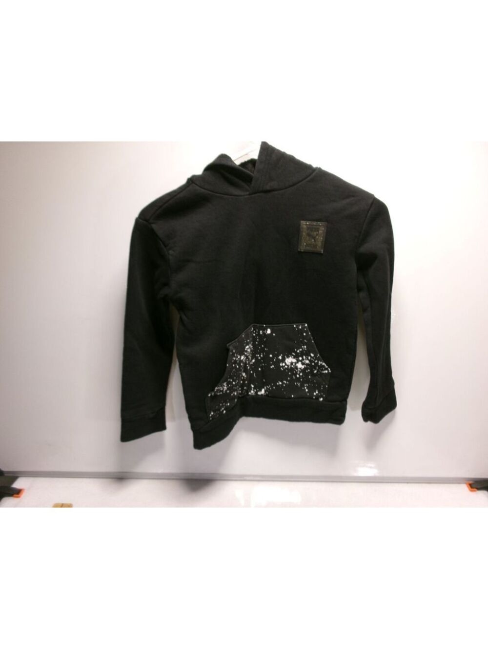 Puma Youth Hoodie Black Silver Splatter Size S (8)